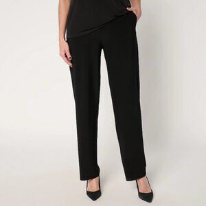Susan Graver Petite LK Luxe Pull-On Pants with Pockets - Black Sz PXL a677900